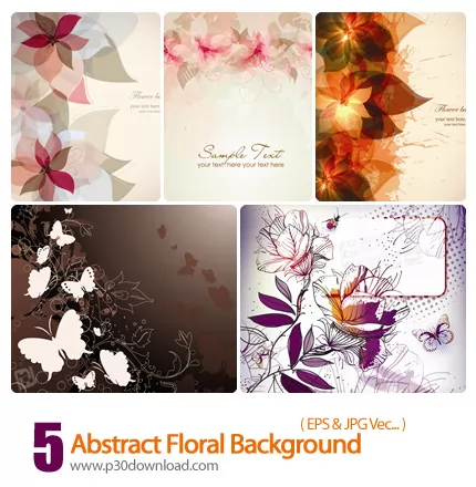 دانلود وکتور بک گراند گل دار - Abstract Floral Background 