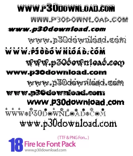 دانلود فونت های منجمد و آتشین انگلیسی - Fire Ice Font Pack