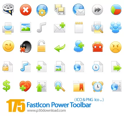 دانلود مجموعه آیکون نوار ابزار - FastIcon Power Toolbar