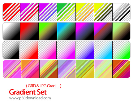 دانلود گرادینت فتوشاپ: گرادینت متنوع رنگی - Gradient Set 