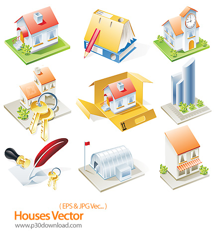 دانلود وکتور خانه - Houses Vector 