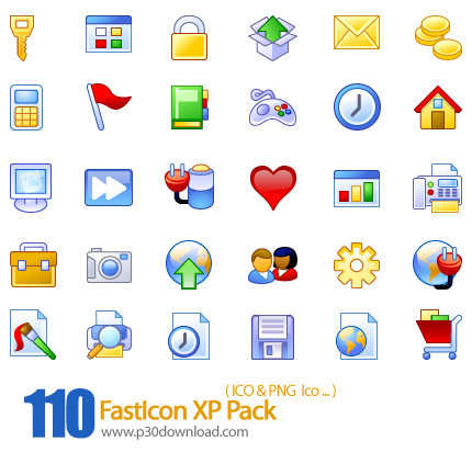 دانلود آیکون نوار ابزار - FastIcon XP Pack