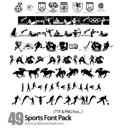 دانلود فونت سمبل های ورزشی - Sports Font Pack