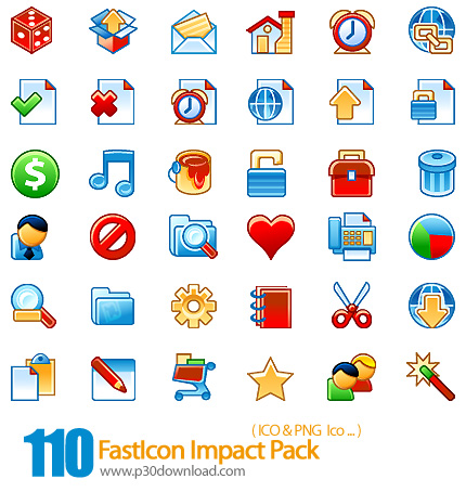 دانلود آیکون نوار ابزار - FastIcon Impact Pack