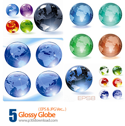 دانلود وکتور براق از کره زمین - Glossy Globe 