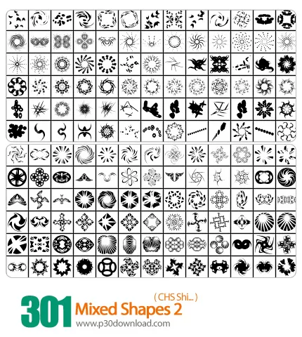 دانلود اشکال فتوشاپ: اشکال ترکیبی - Mixed Shapes 02 