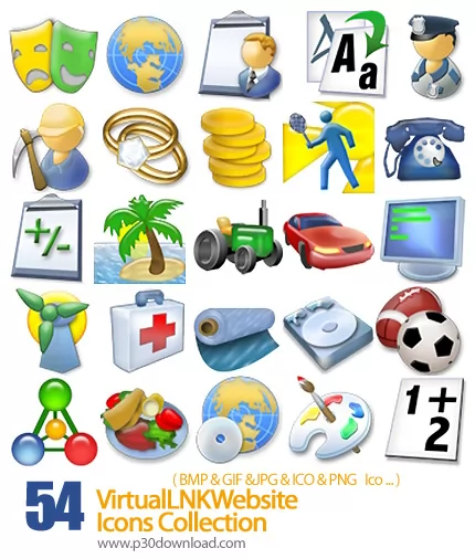 دانلود آیکون های وب سایت - VirtualLNKWebsite Icons Collection