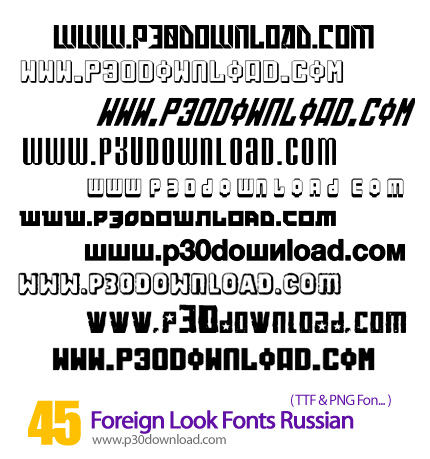 دانلود فونت های انگلیسی شبیه رسم الخط روسی - Foreign Look Fonts Russian