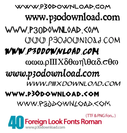 دانلود فونت های انگلیسی شبیه رسم الخط رومی - Foreign Look Fonts Roman