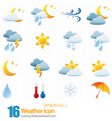 دانلود آیکون وکتور آب و هوا - Weather Icon  