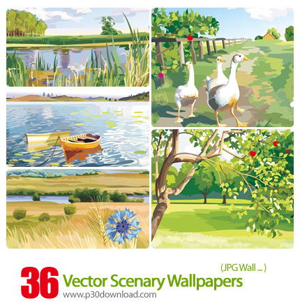 دانلود والپیپر وکتور، چشم انداز طبیعت - Vector Scenary Wallpapers