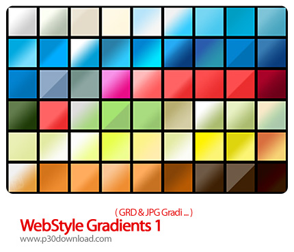 دانلود گرادینت فتوشاپ: گرادینت های وب سایت - WebStyle Gradients 01