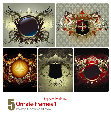 دانلود وکتور فرم تزیینی - Ornate Frames 01
