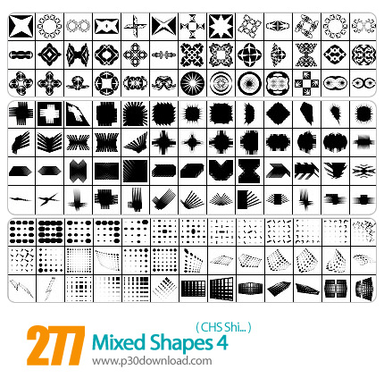 دانلود اشکال فتوشاپ: اشکال ترکیبی - Mixed Shapes 04 