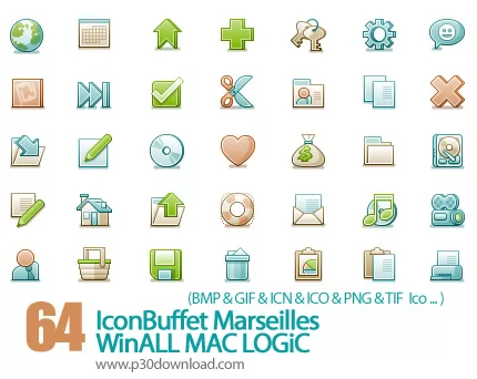 دانلود آیکون متنوع - IconBuffet Marseilles WinALL MAC LOGiC    