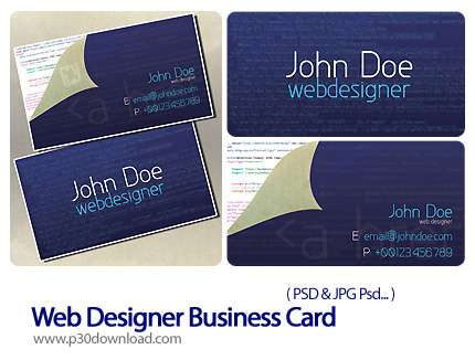 دانلود تصاویر لایه باز کارت ویزیت وب - Web Designer Business Card     