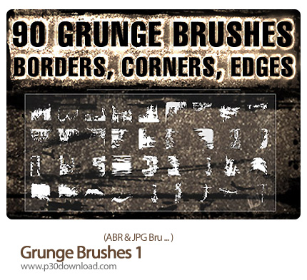 دانلود براش فتوشاپ: براش ایجاد بافت کثیف - Grunge Brushes 01   