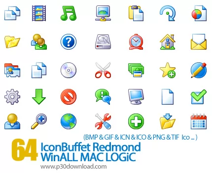 دانلود آیکون متنوع - IconBuffet Redmond WinALL MAC LOGiC    