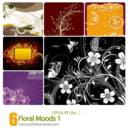 دانلود وکتور مدل گل - Floral Moods 01