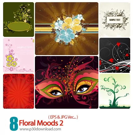 دانلود وکتور مدل گل - Floral Moods 02