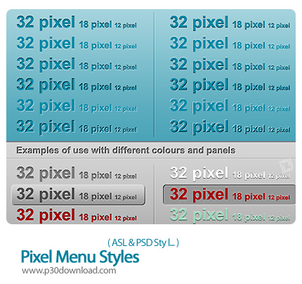دانلود استایل فتوشاپ: منو به سبک پیکسلی - Pixel Menu Styles   