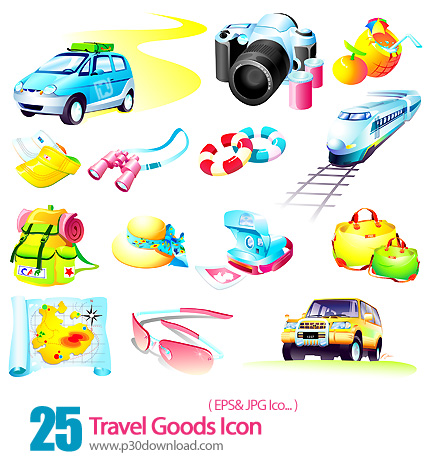 دانلود آیکون وکتور با موضوع لوازم سفر - Travel Goods Icon