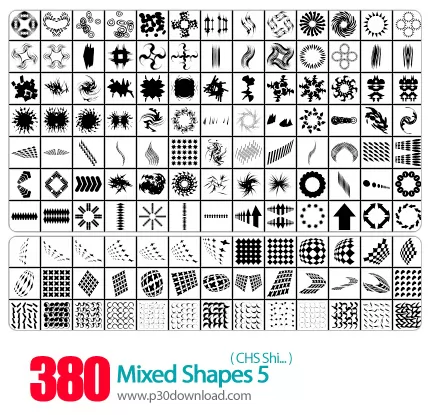 دانلود اشکال فتوشاپ: اشکال ترکیبی - Mixed Shapes 05 