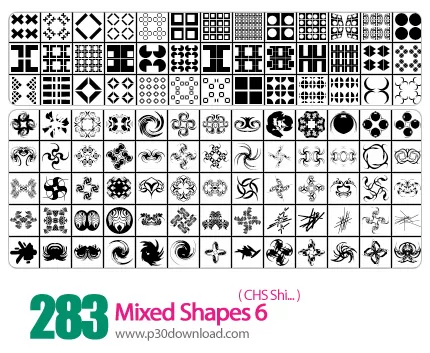 دانلود اشکال فتوشاپ: اشکال ترکیبی - Mixed Shapes 06 