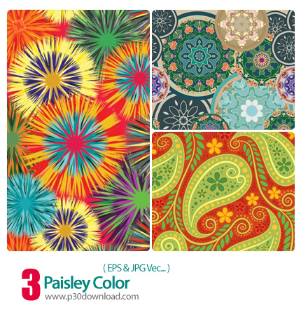 دانلود وکتور بته جقه رنگی - Paisley Color 