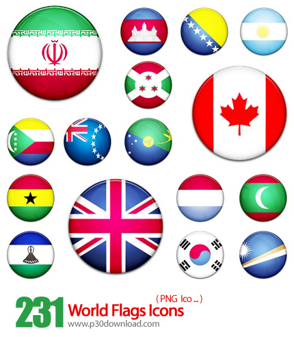 دانلود آیکون پرچم کشورها - World Flags Icons