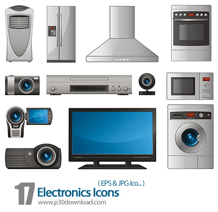 دانلود آیکون وکتور با موضوع وسایل الکترونیک - Electronics Icons