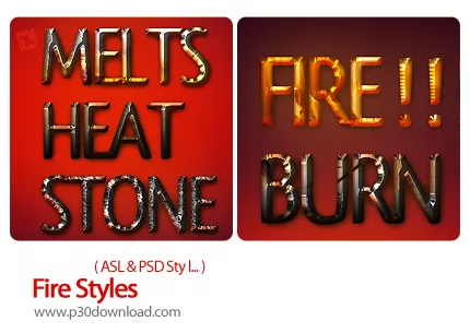 دانلود استایل فتوشاپ: افکت متن آتشین - Fire Styles   