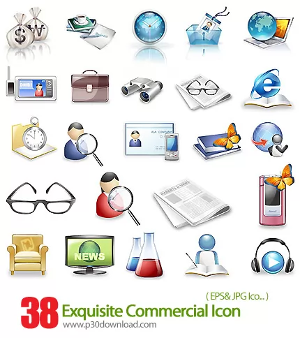 دانلود آیکون وکتور تجاری زیبا - Exquisite Commercial Icon 