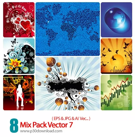 دانلود وکتور ترکیبی، بک گراند - Mix Pack Vector 07