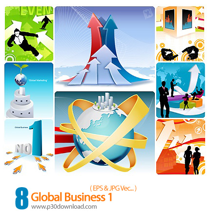 دانلود وکتور تجارت جهانی - Global Business 01