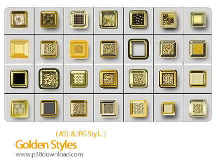 دانلود استایل فتوشاپ: استایل های طلایی - Golden Styles   