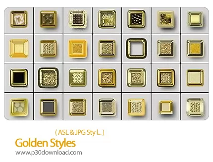 دانلود استایل فتوشاپ: استایل های طلایی - Golden Styles   