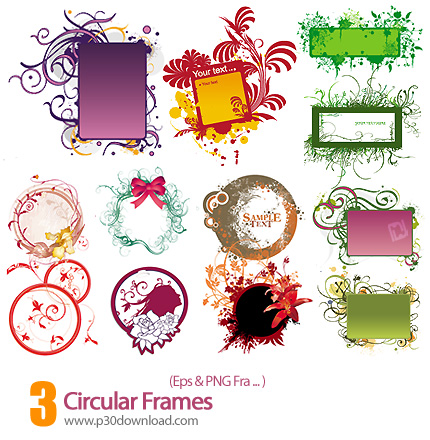 دانلود فرم وکتور تزیینی - Circular Frames