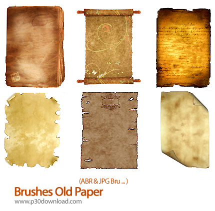 دانلود براش فتوشاپ: براش بافت قدیمی کاغذ - Brushes Old Paper   