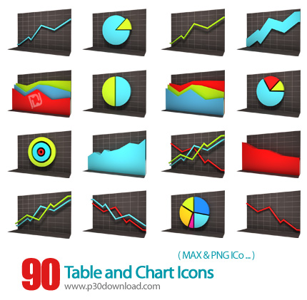 دانلود آیکون جدول و نمودار - Table and Chart Icons