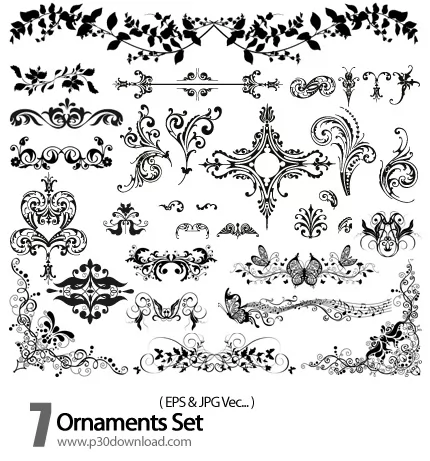 دانلود وکتور تزیینی - Ornaments Set