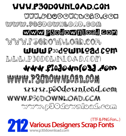 دانلود فونت های متنوع انگلیسی برای طراحی - Various Designers Scrap Fonts