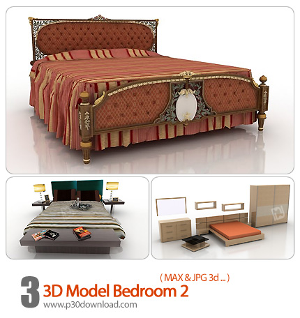 دانلود فایل های آماده سه بعدی، اتاق خواب - 3D Model Bedroom 02 