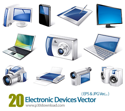 دانلود وکتور دستگاه های الکترونیکی - Electronic Devices Vector