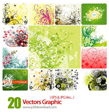 دانلود وکتور گرافیکی گل دار - Vectors Graphic