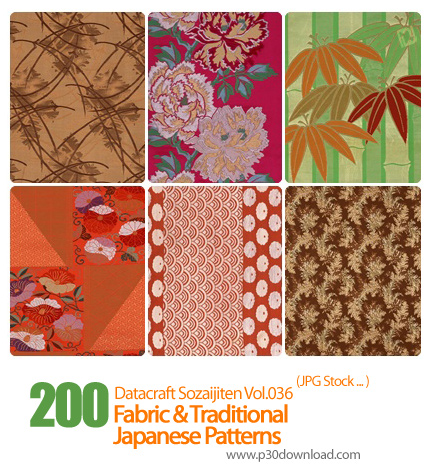 دانلود مجموعه عکس های پارچه و الگوی سنتی ژاپنی - Datacraft Sozaijiten Vol.036 Fabric & Traditional J
