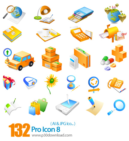 دانلود آیکون وکتور متنوع - Pro Icon 08 