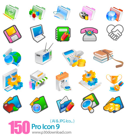 دانلود آیکون وکتور متنوع - Pro Icon 09 