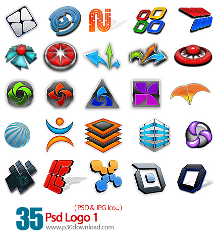 دانلود لوگوی لایه باز انتزاعی - Psd Logo 01 