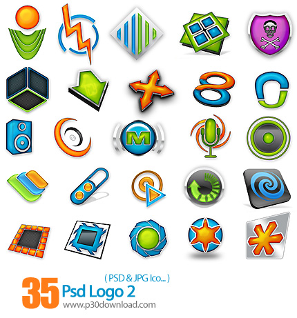 دانلود لوگوی لایه باز انتزاعی - Psd Logo 02 